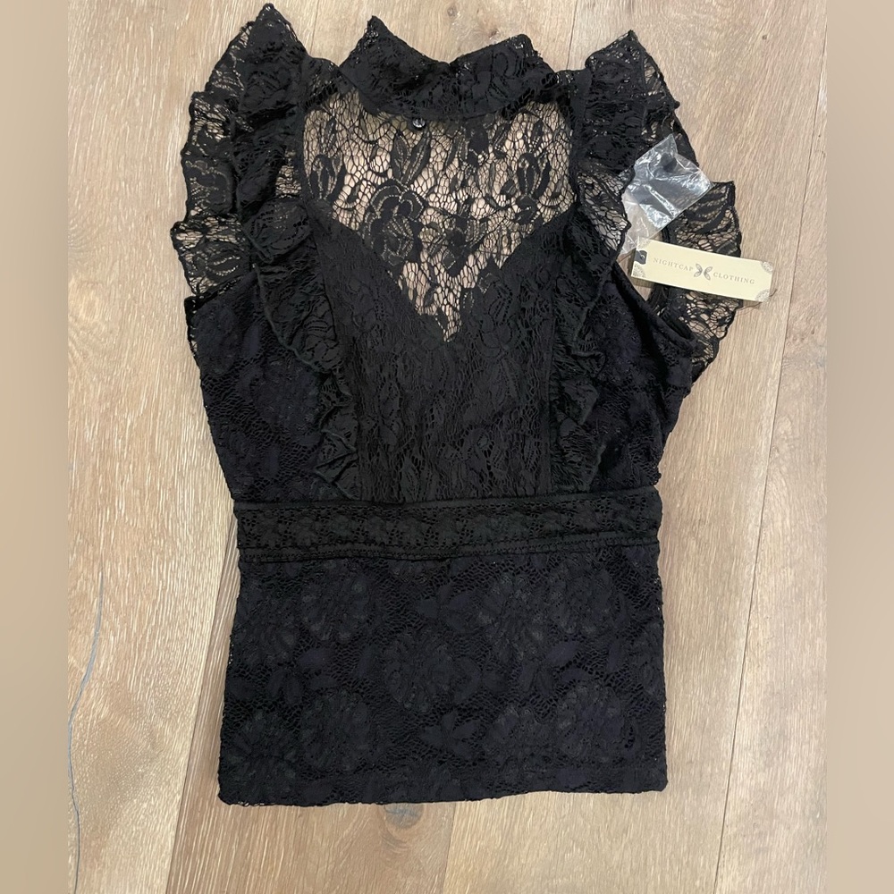 Lace open back top